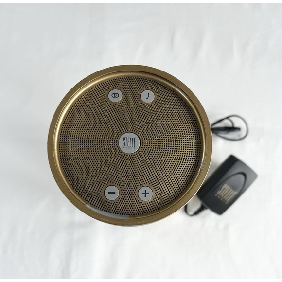 Stelle Audio Pillar Wireless Bluetooth Speaker Gold Voice Prompt (Retail $350) - Picture 4 of 8
